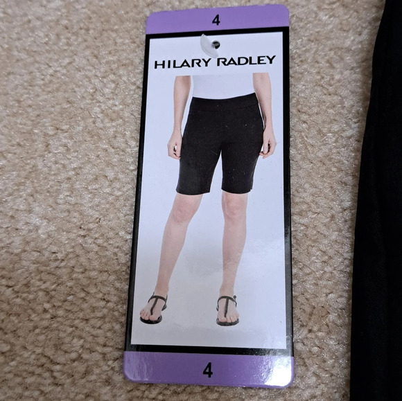 ❤️ Hilary Radley Black Bermuda Shorts Women's Size 4 Pull On Stretch - Picture 13 of 16